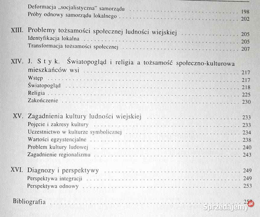 Socjologia wsi i rolnictwa Jan Turowski Rok wydania 1995 Pozostałe lubelskie Chełm