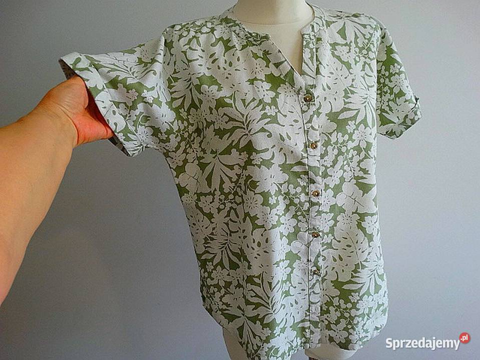 Bluzka Koszula Lniana Len Wiskoza Komfortowy Rozmiar 40(L) podlaskie Łomża