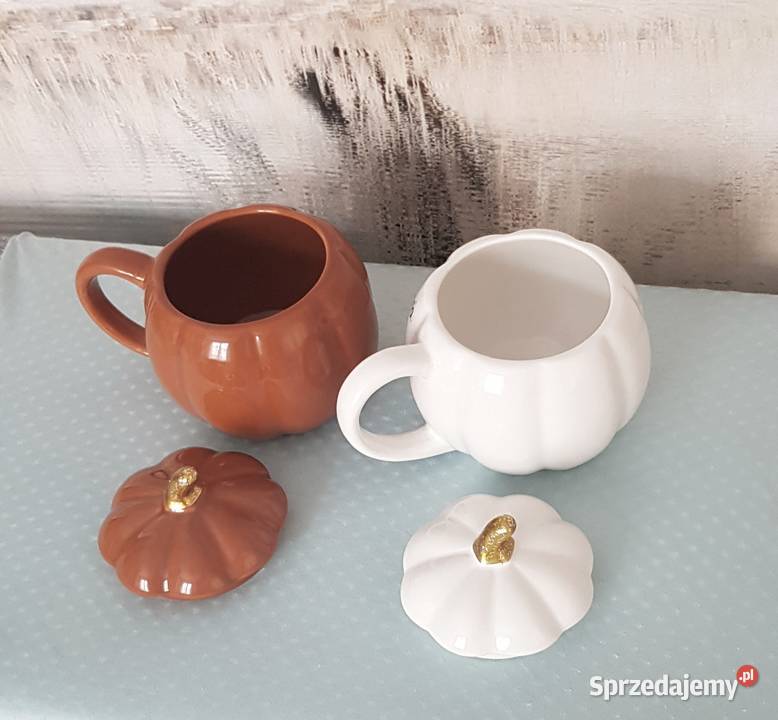 Dwa kubki Pumpkie z pokrywką Ruda Śląska