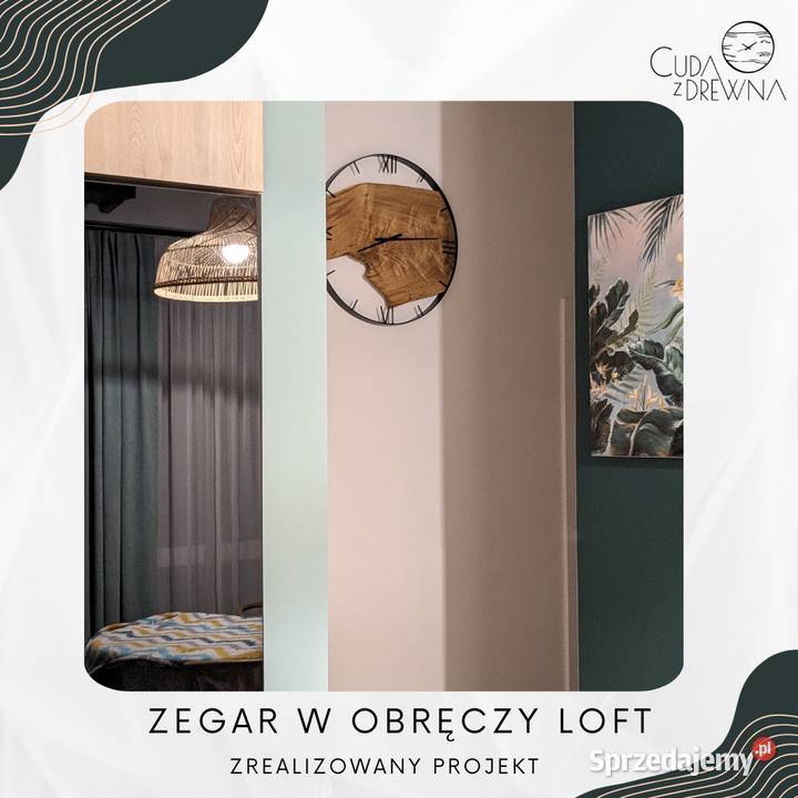 Wyjątkowy zegar w obręczy drewno dolnośląskie Wrocław sprzedam