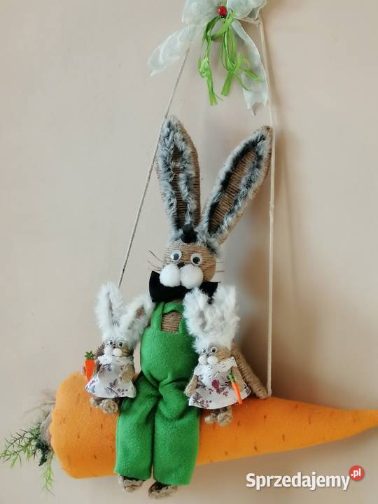 Zabawna dekoracja wielkanocna z zajączkami na śląskie Katowice