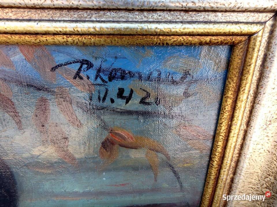 Obraz olejny z 1942 r sygnowany Konopiska