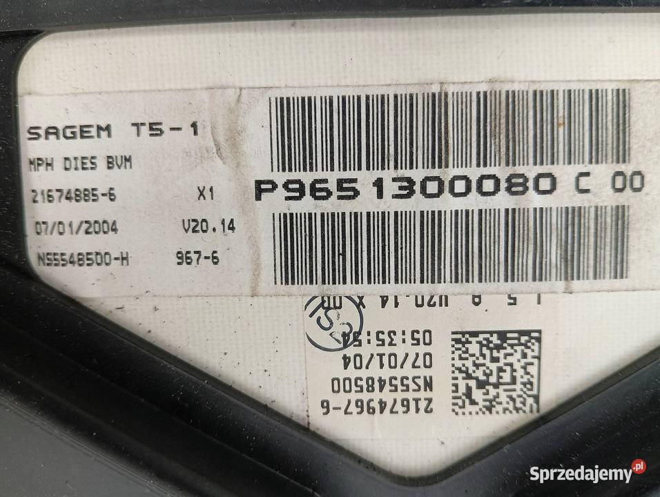 LICZNIK EU 9651300080 16 HDI Peugeot 307 I