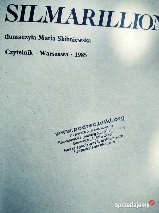 Simarillion Tolkien pierwsze wydanie książki mazowieckie Warszawa
