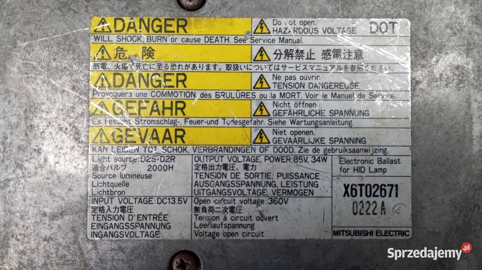 PRZETWORNICA XENON LAMPY PRZÓD HONDA S2000 osobowe Przetwornice Nowy Tomyśl