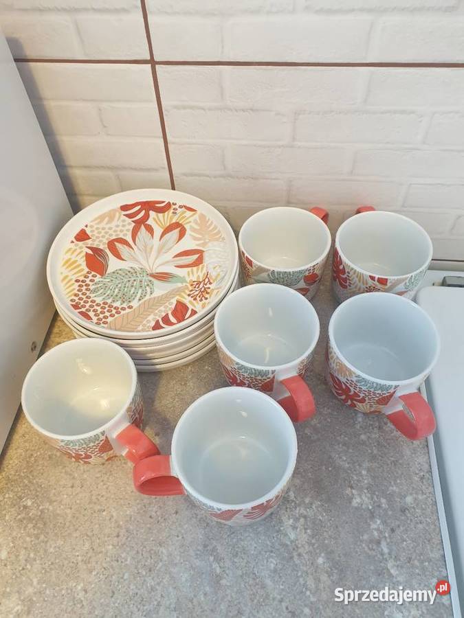 Zestaw kubki i talerze nowe Talerze i talerzyki Piotrków Trybunalski sprzedam