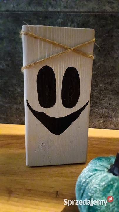 Halloween Zestaw trzech duszków Handmade Ozdoba Rękodzieło artystyczne śląskie Zabrze