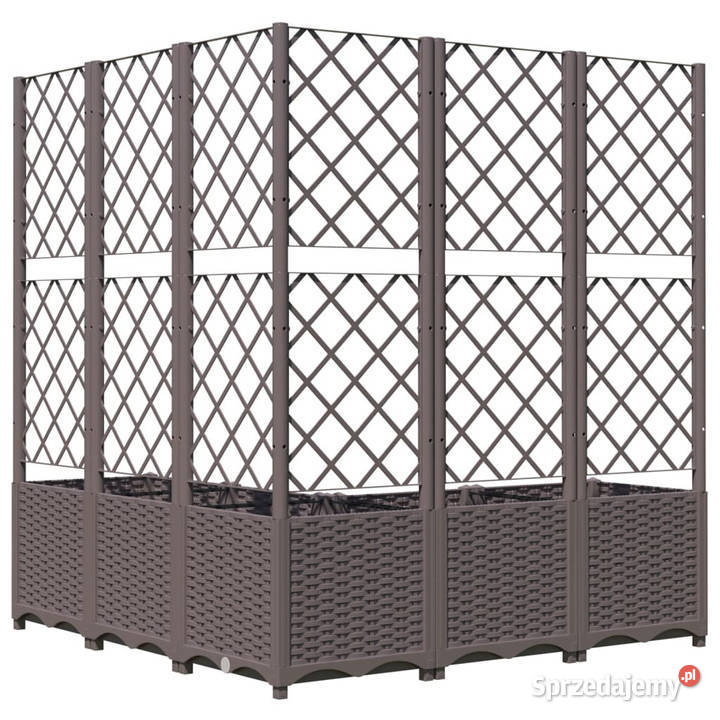 Donica ogrodowa z kratką brązowa 120x120x136 PP Warszawa
