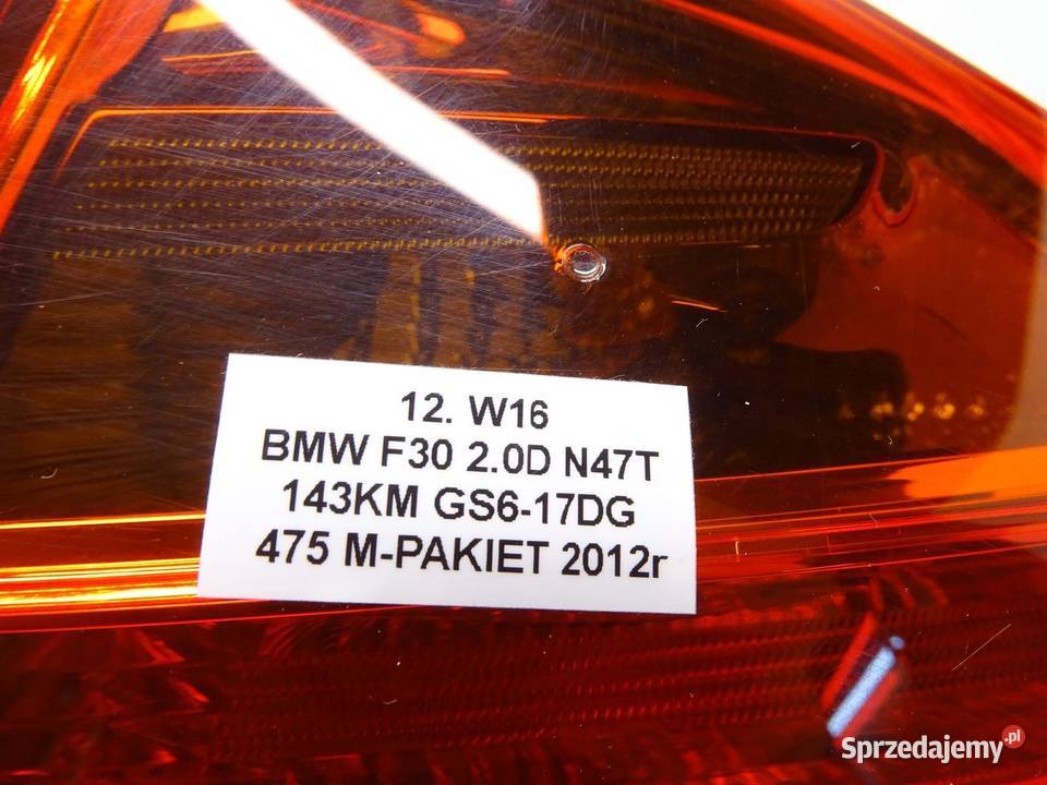 LAMPA PRAWY TYŁ PRAWA TYLNA W BŁOTNIK LED BMW osobowe