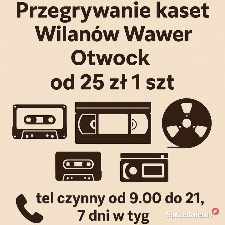 Przegrywanie kaset Wilanów Wawer Otwock 25 1 Warszawa informatyka