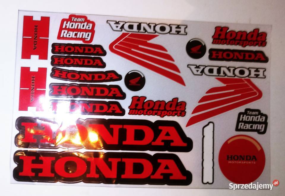 Zestaw naklejek na motocykl z logo Honda Sieradz