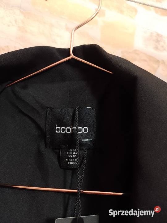 44XXL Boohoo Czarna kamizelka garniturowa z Rozmiar 44(XXL) Marynarki i żakiety