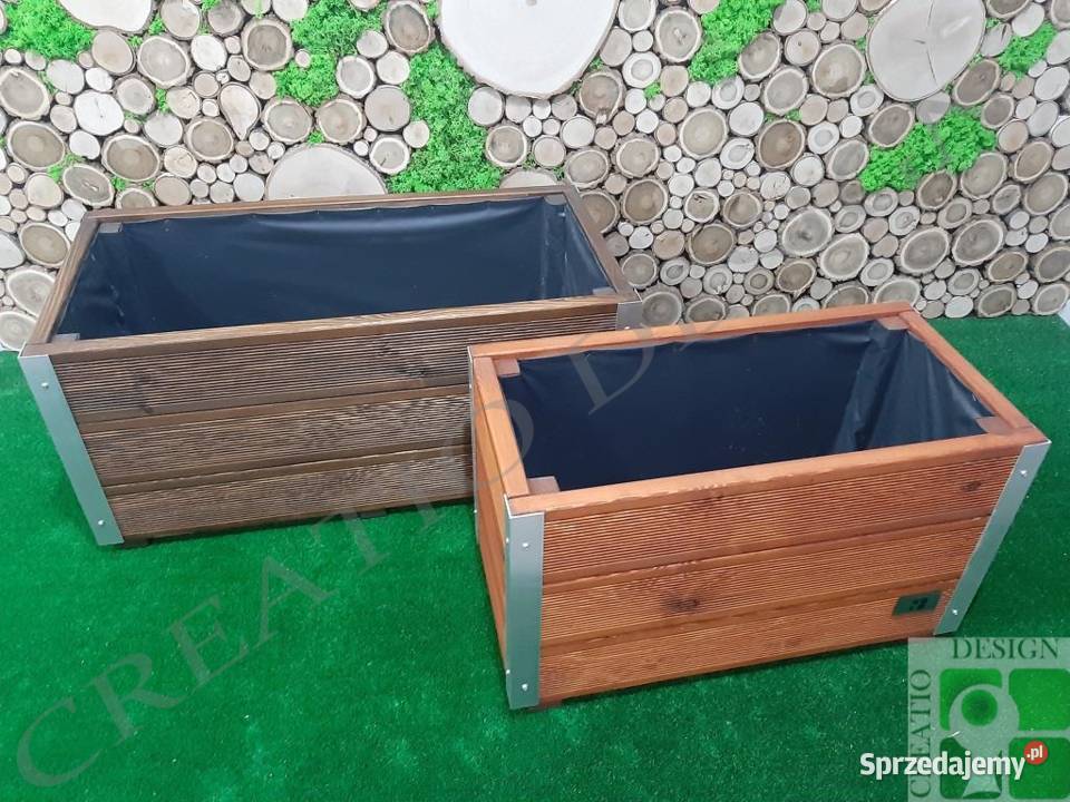 Donica drewniana 454541 nowoczesna doniczka wielkopolskie Oborniki sprzedam