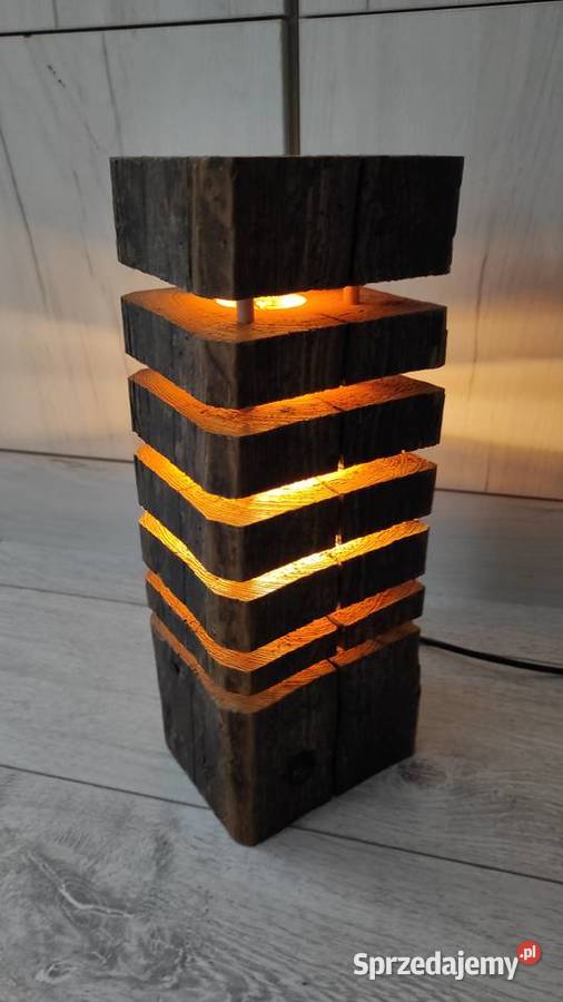 Lampa drewniana loftowa handmade Olsztyn