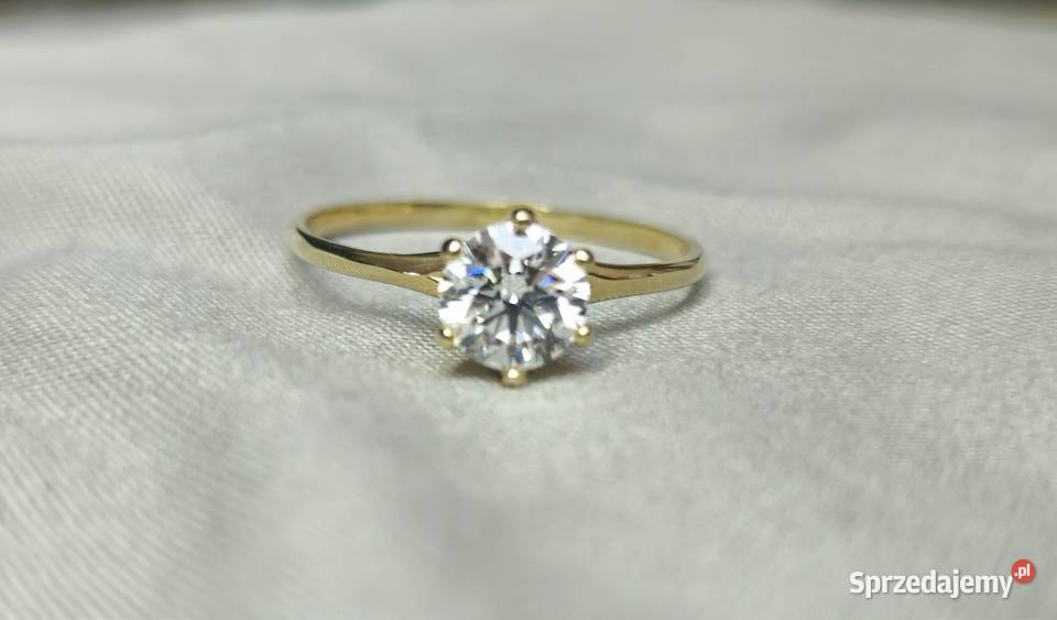 Nowy Pierścionek z Diamentem 061ct Zaręczynowy z