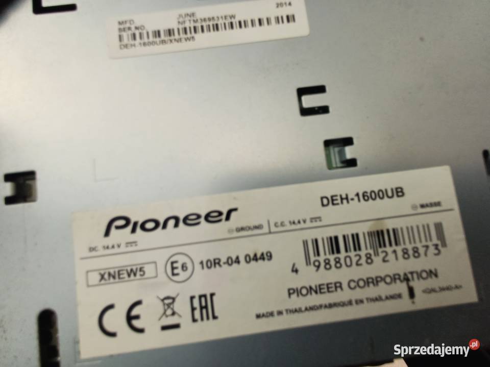 Radio samochodowe PIONEER DEH 1600UB CDMP3USBAUX Lubin