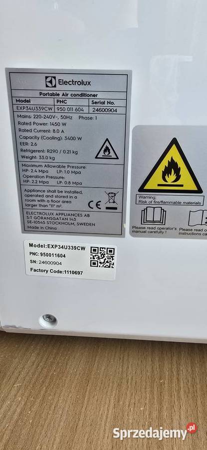 klimatyzator Electrolux comfort 600 Warszawa sprzedam