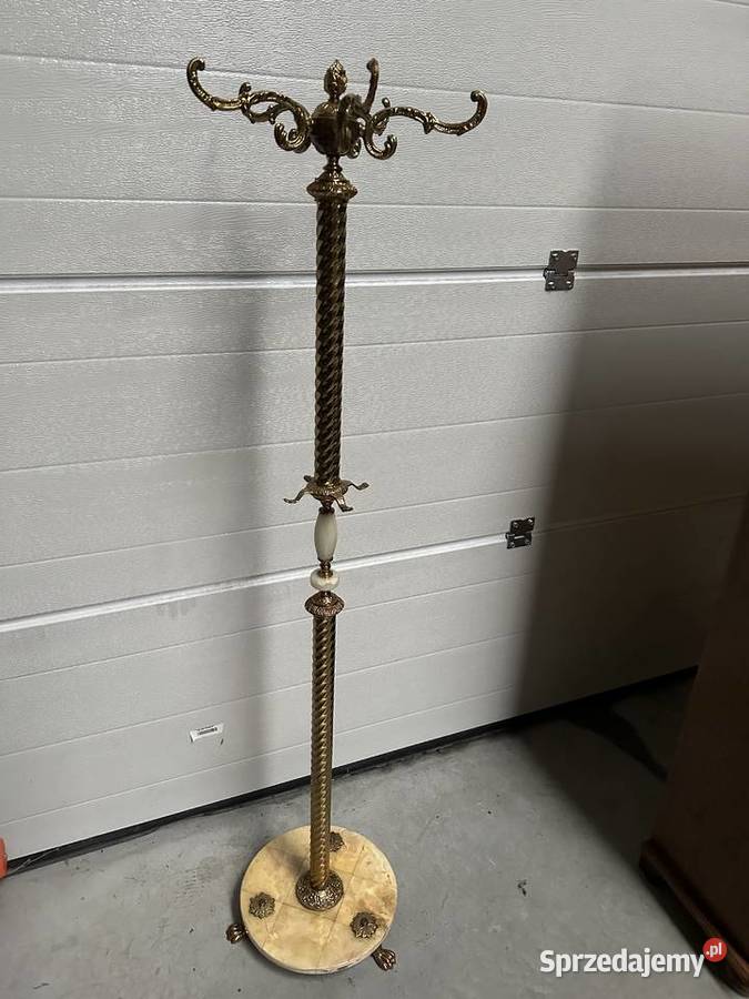 Piękny wolnostojący wieszak Mosiężny Sławoszewek