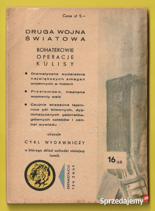 ŻÓŁTY TYGRYS STRZAŁY NA PLACU HEWELIUSZA 1968 miękka sprzedam