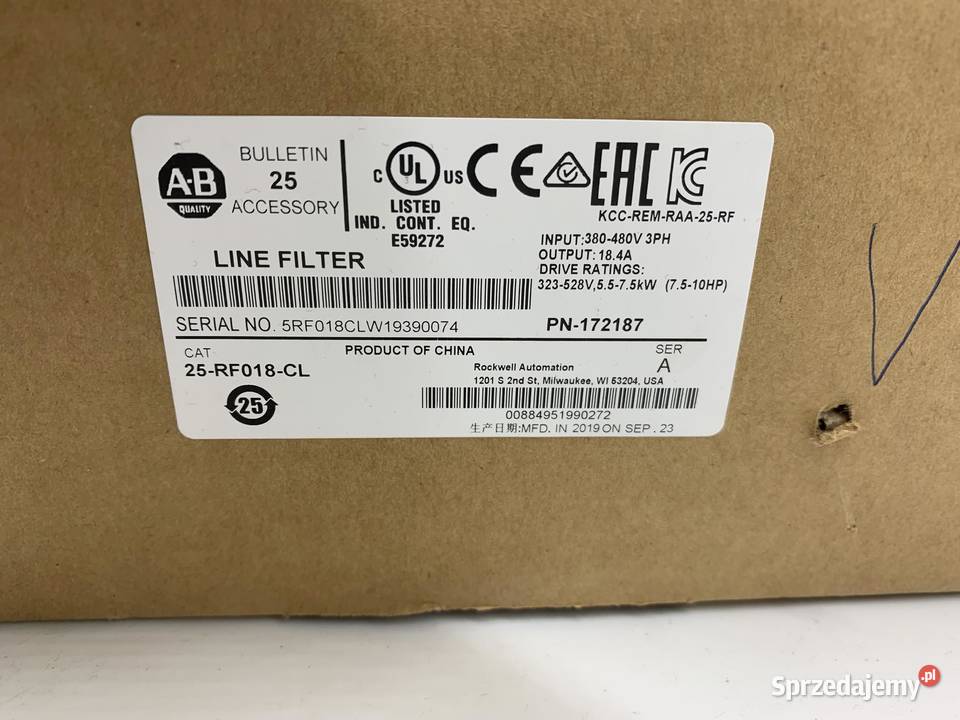 Allen Bradley 25RF018CL Line Filter Pozostałe