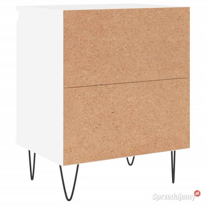 Szafki nocne 2 białe 40x30x50 materiał Nocne