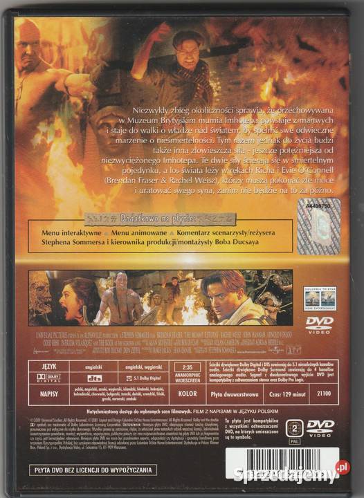 Mumia powraca Brendan Fraser DVD Pruszków