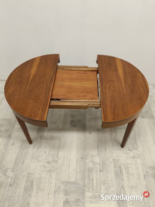 stół okrągly PRL vintage fornir orzech do salonu Stoły Stoły Radomsko