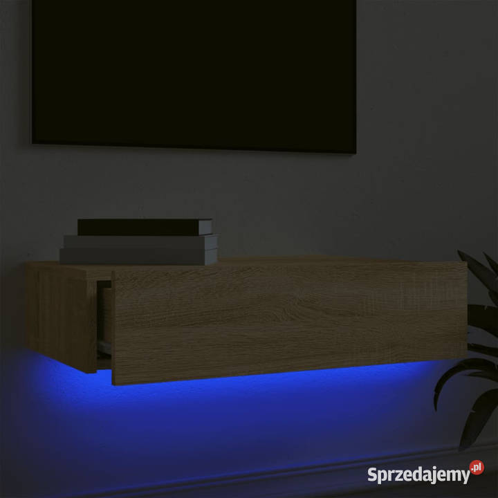 Szafka telewizyjna z LED dąb sonoma 60x35x155 Warszawa