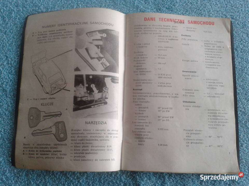 instrukcja obsługi samochodu FIAT 126p 1973 Chełm