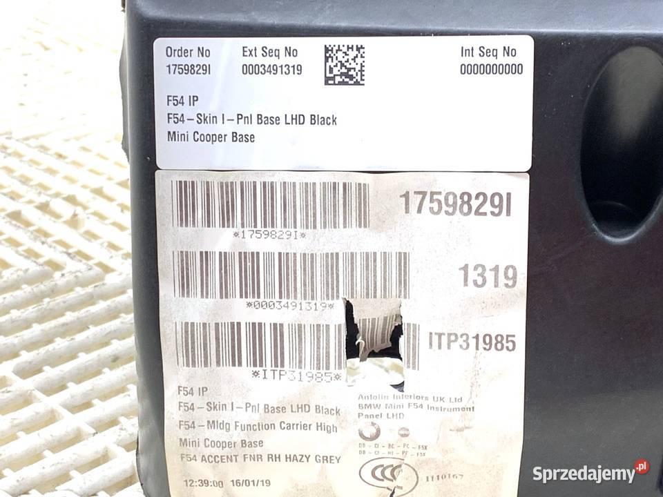 KOKPIT Z PODUSZKĄ PASAŻERA MINI CLUBMAN F54