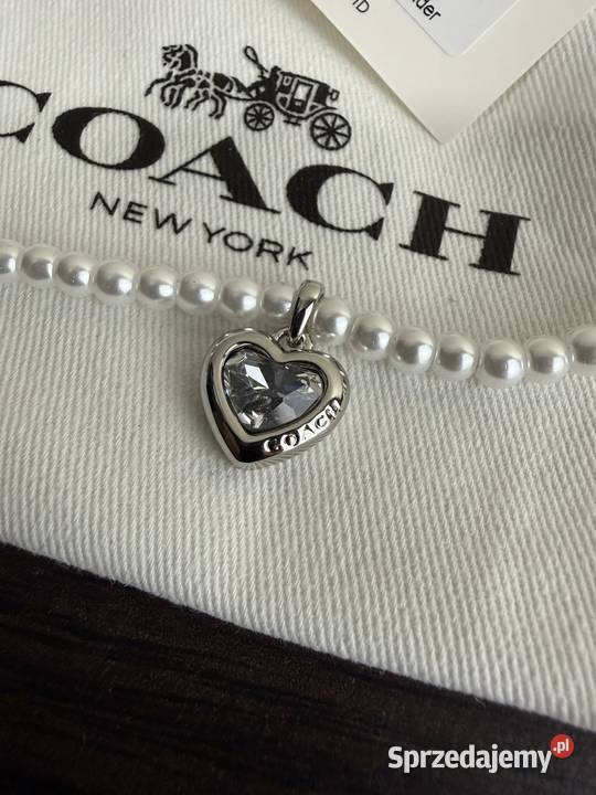 Naszyjnik damski Coach Stone Heart Pearl Choker