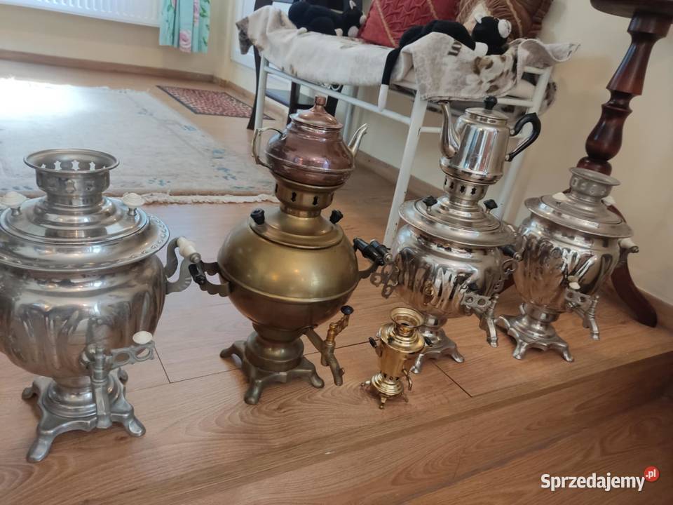 kolekcja mosiężnych samowarów samowar Gorzów Wielkopolski
