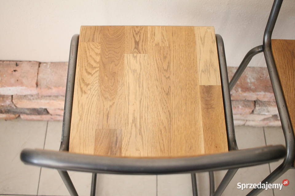 Drewniane hokery do jadalnisalonu metalowa rama Pszczyna