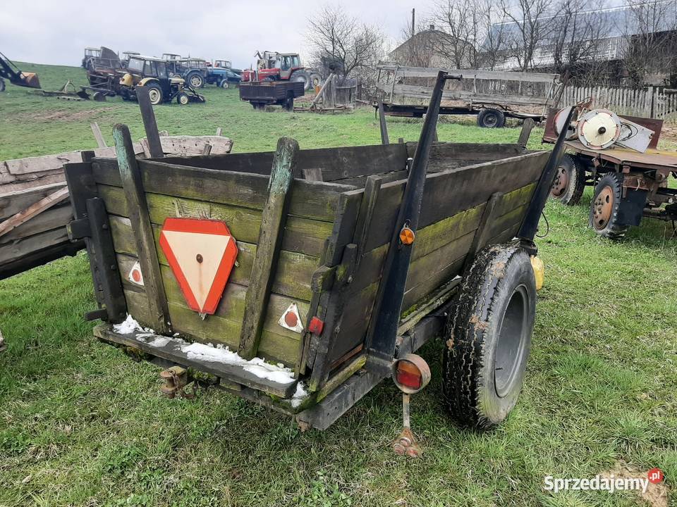 Przyczepa dwukolówka wóz masywna jednoosiową nieuszkodzony Dębica sprzedam