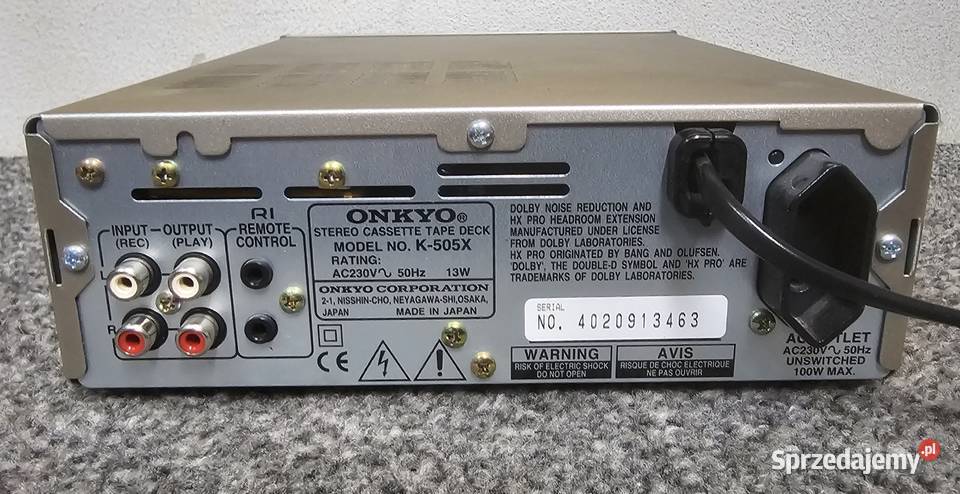 ONKYO K505X Wysokiej klasy magnetofon kasetowy Kraków