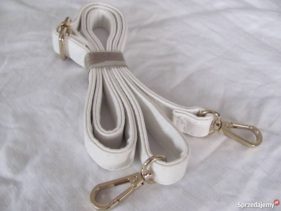 pasek biały złote karabińczyki Zamość