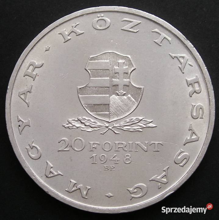 Węgry 20 forintów 1948 SREBRO Mihaly Tancsics łódzkie Łódź