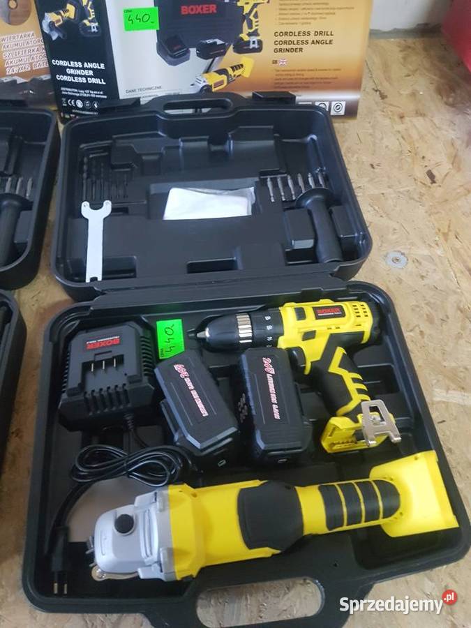 SZLIFIERKA KĄTOWA AKU 125MM WKRĘTARKA AKU 24V5Ah