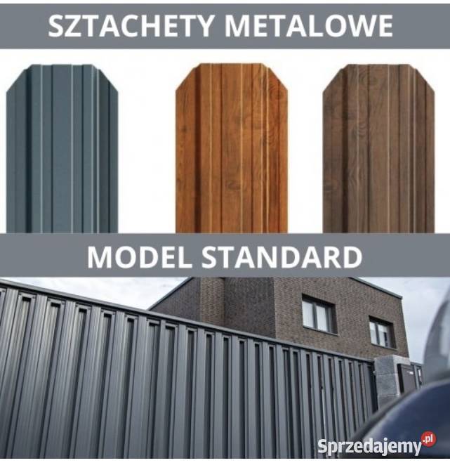 sztachety metalowe STANDARD obustronnie malowane