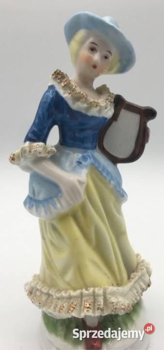 Vintage porcelanowa figurka wiktoriańska dama z Pabianice sprzedam