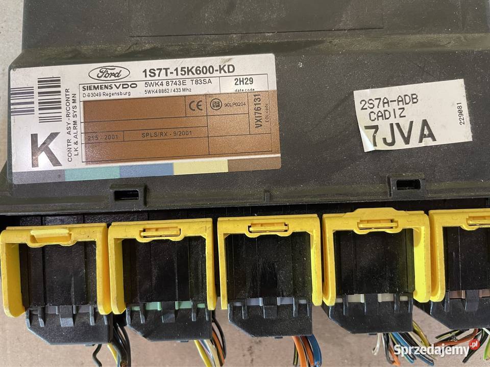 Moduł sterownik komfort 1S7T15K600KD Ford mondeo Rok produkcji 2003 Szczecin