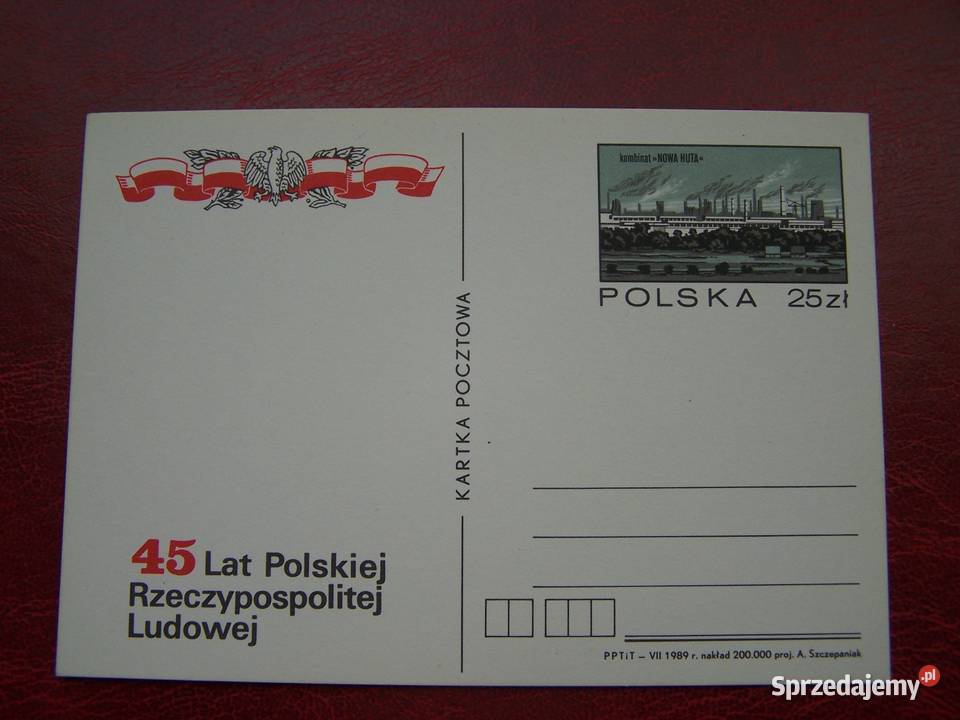 Polska 1989 Całostka czysta 45 Lat PRL