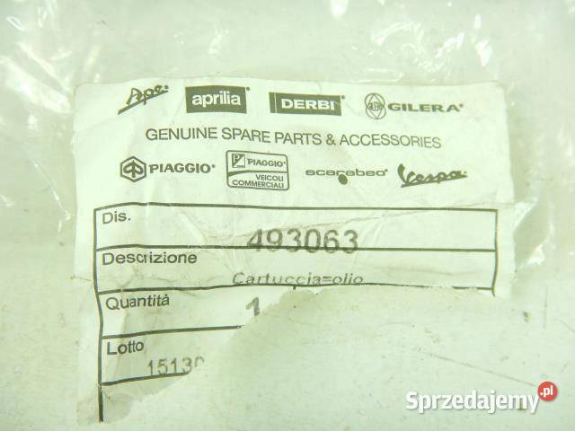 FILTR OLEJU SILNIKOWEGO PIAGGIO PORTER 94 10 14 osobowe sprzedam