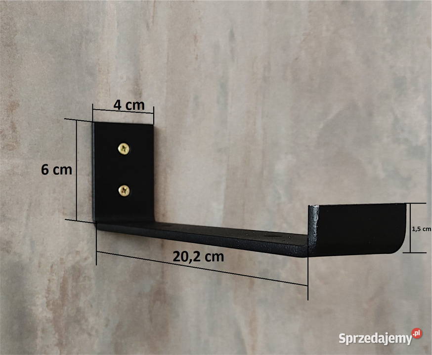 wspornik stalowy czarny do półek szer półki 20 6cm Lublin