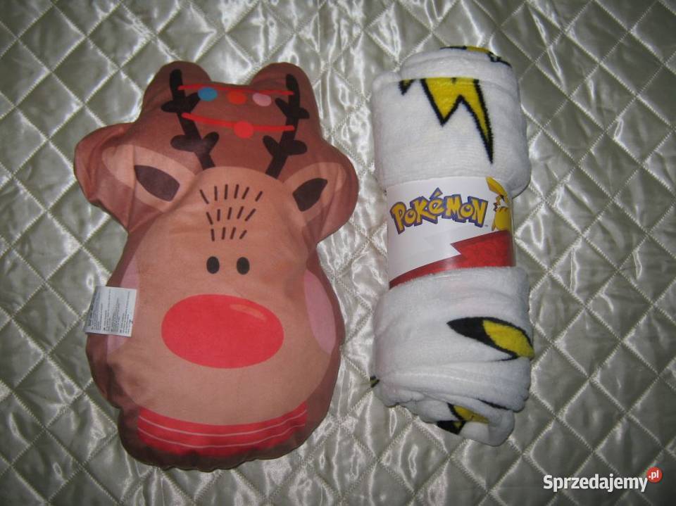 Kocyk Pokemon Flanelowy i Poduszka Nowy Baranowo