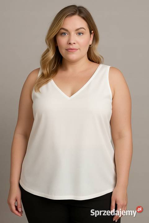 Elegancka bluzka top EDAN na szerokich biały łódzkie