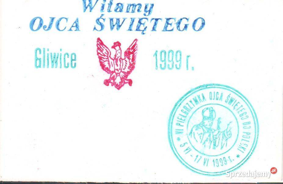 Kart okolicz z wizyty Ojca Świętego w Gliwicach śląskie Gliwice
