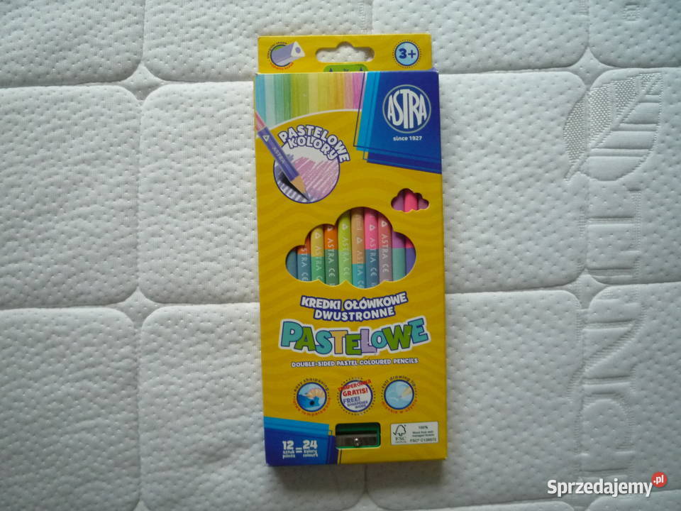 Astra Kredki ołówkowe dwustronne pastelowe 24 zachodniopomorskie Szczecin sprzedam