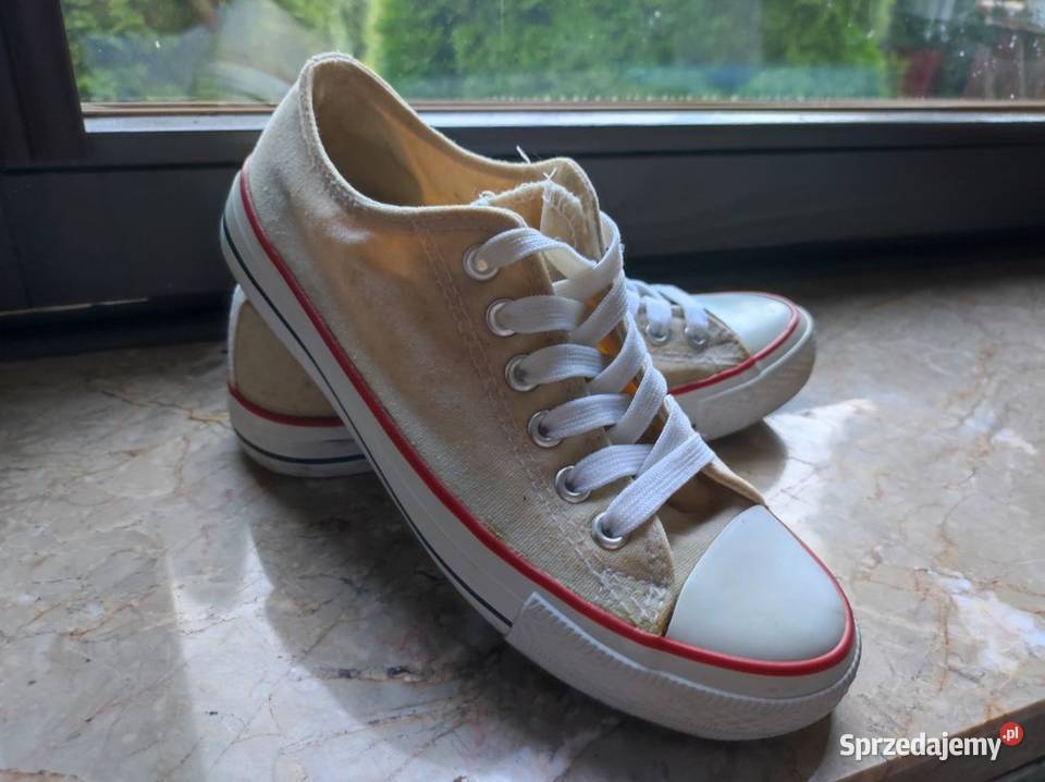 płaskie niskie białe trampki tenisówki lniane Obuwie sportowe Kielce