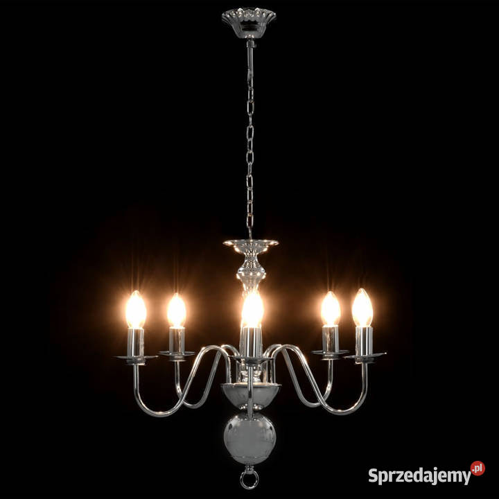 Żyrandol srebrny 5 żarówek E14 WM281616 Warszawa